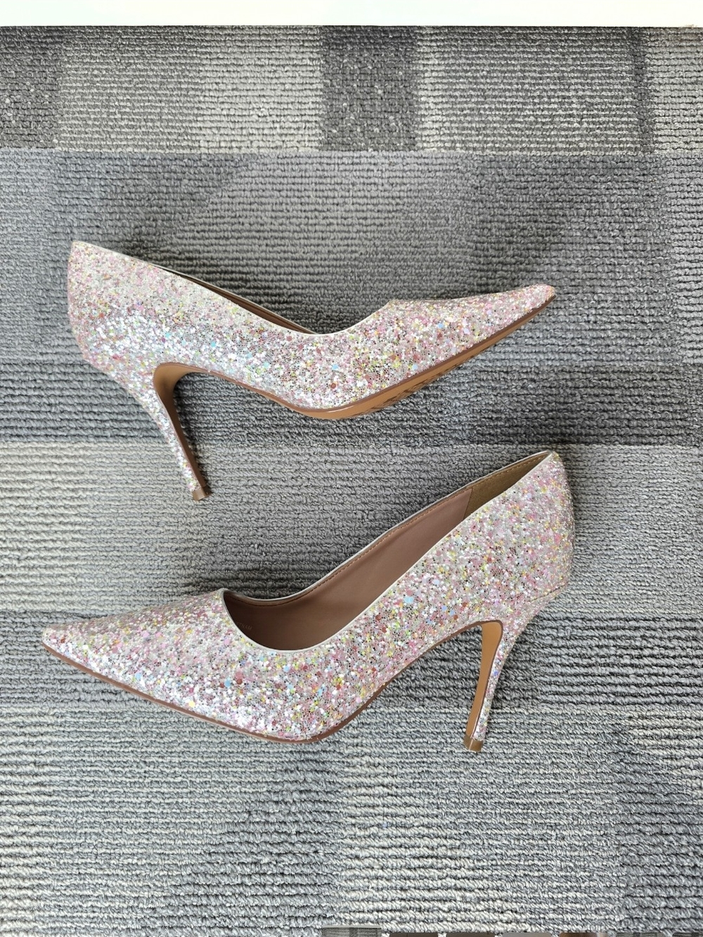 Paolo Pink Multi-Glitter Pointed Stiletto Pumps